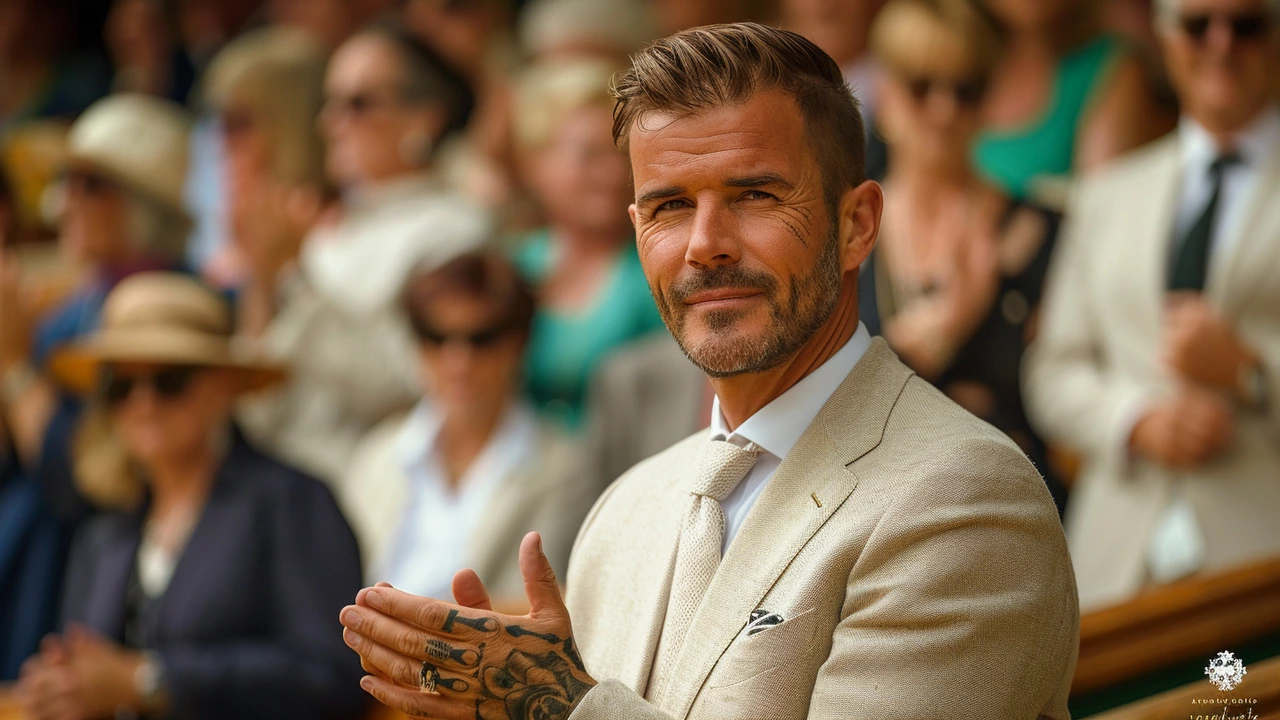 David Beckham and Katherine Jenkins Lead Celebrity Parade at Wimbledon Centre Court